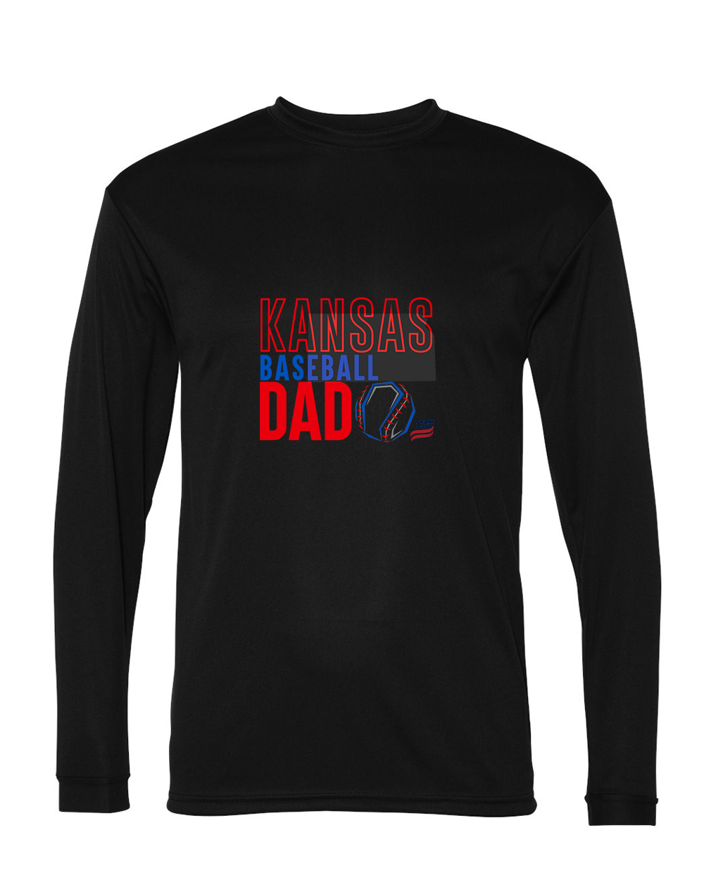 Kansas Dad Dri Fit Long Sleeve Shirt