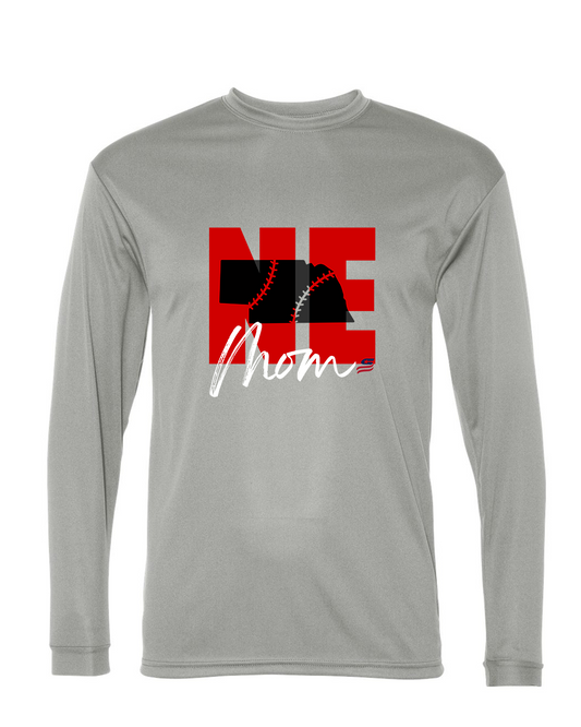 Nebraska Mom Dri Fit Long Sleeve Shirt