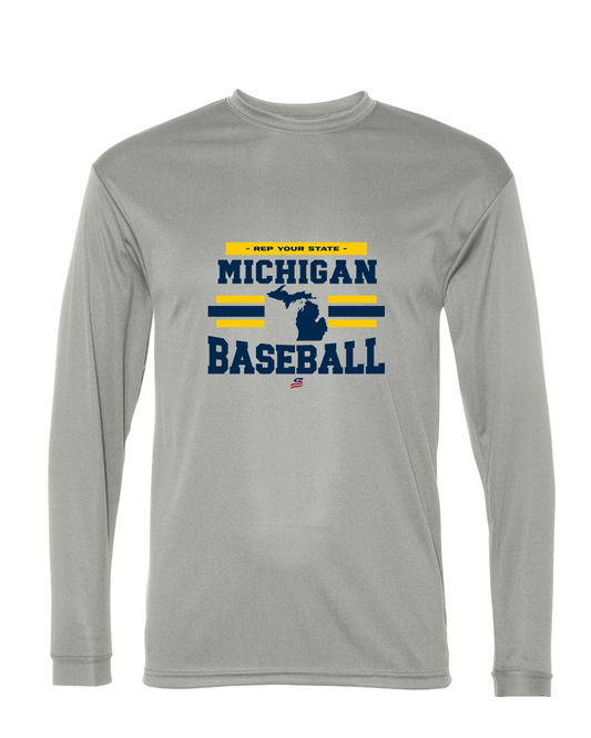 Michigan Logo2 Dri Fit Long Sleeve Shirt