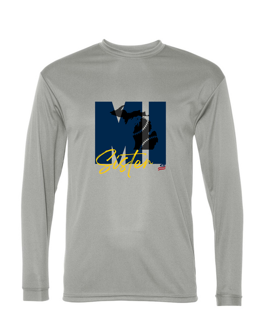 Michigan Sister Dri Fit Long Sleeve Shirt