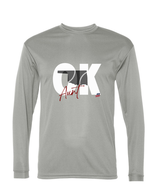 Oklahoma Maroon Aunt Dri Fit Long Sleeve Shirt