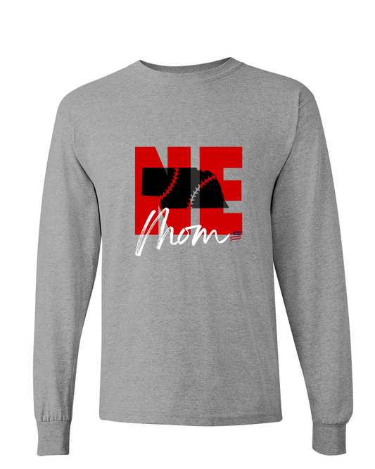 Nebraska Mom Cotton Long Sleeve Shirt