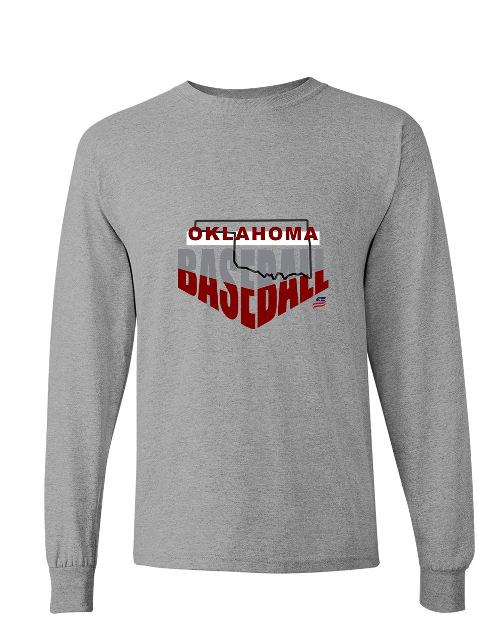 Oklahoma Maroon Logo1Cotton Long Sleeve Shirt