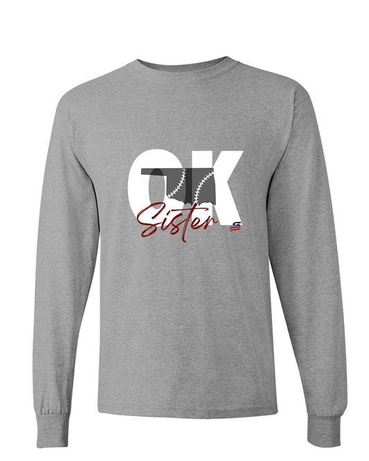 Oklahoma Maroon Sister Cotton Long Sleeve Shirt