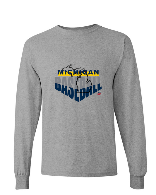 Michigan Logo1 Cotton Long Sleeve Shirt