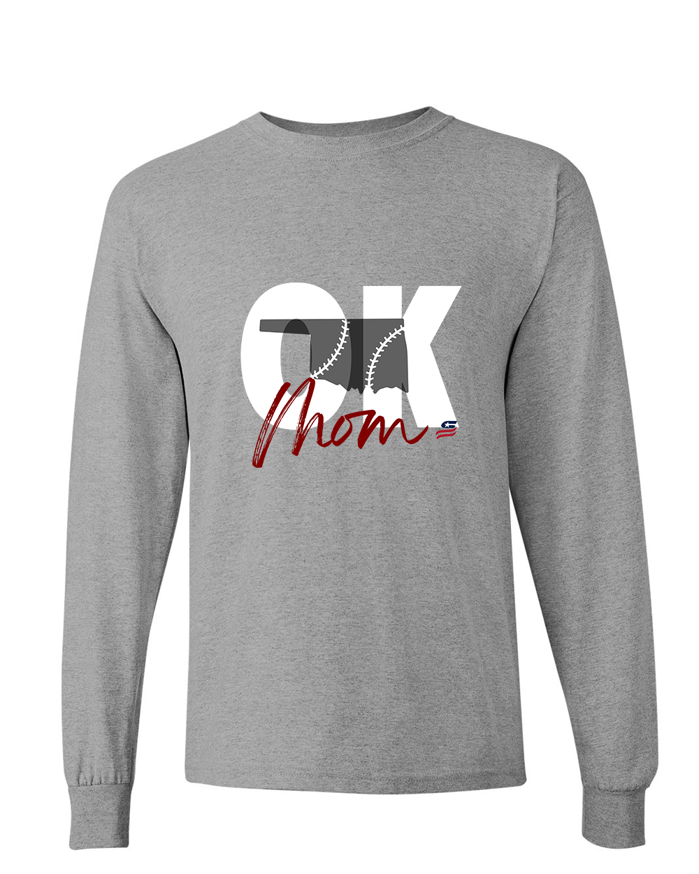 Oklahoma Maroon Mom Cotton Long Sleeve Shirt