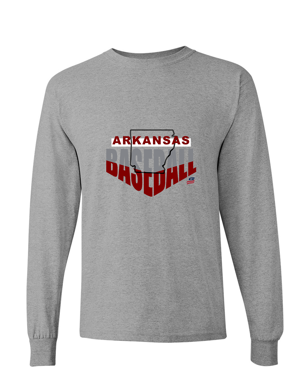 Arkansas Logo1 Cotton Long Sleeve Shirt