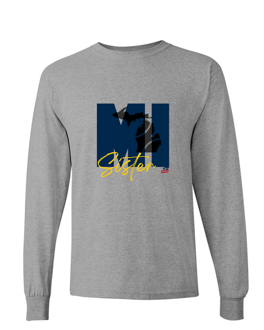 Michigan Sister Cotton Long Sleeve Shirt