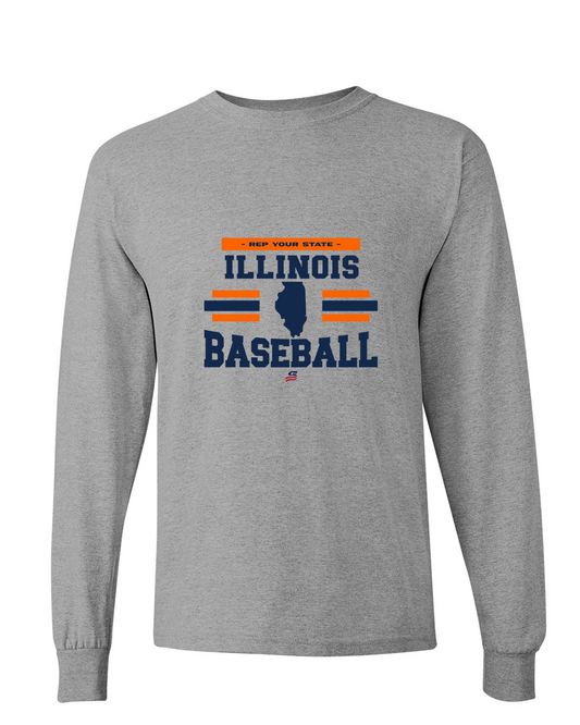 Illinois Logo2 Cotton Long Sleeve Shirt