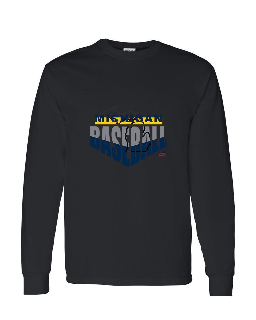 Michigan Logo1 Cotton Long Sleeve Shirt