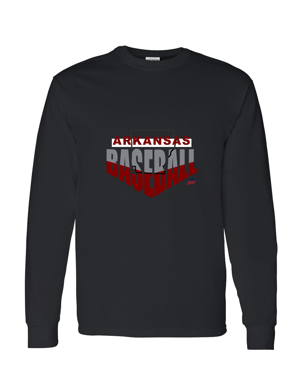 Arkansas Logo1 Cotton Long Sleeve Shirt