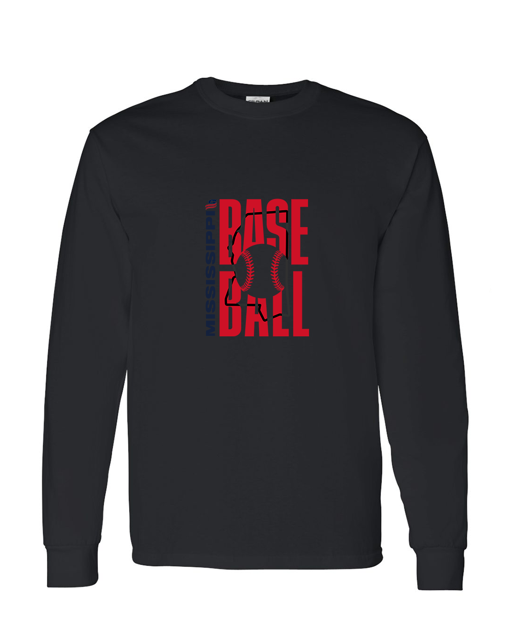 Mississippi Logo3 Cotton Long Sleeve Shirt