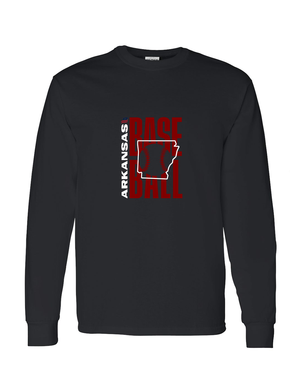 Arkansas Logo3 Cotton Long Sleeve Shirt