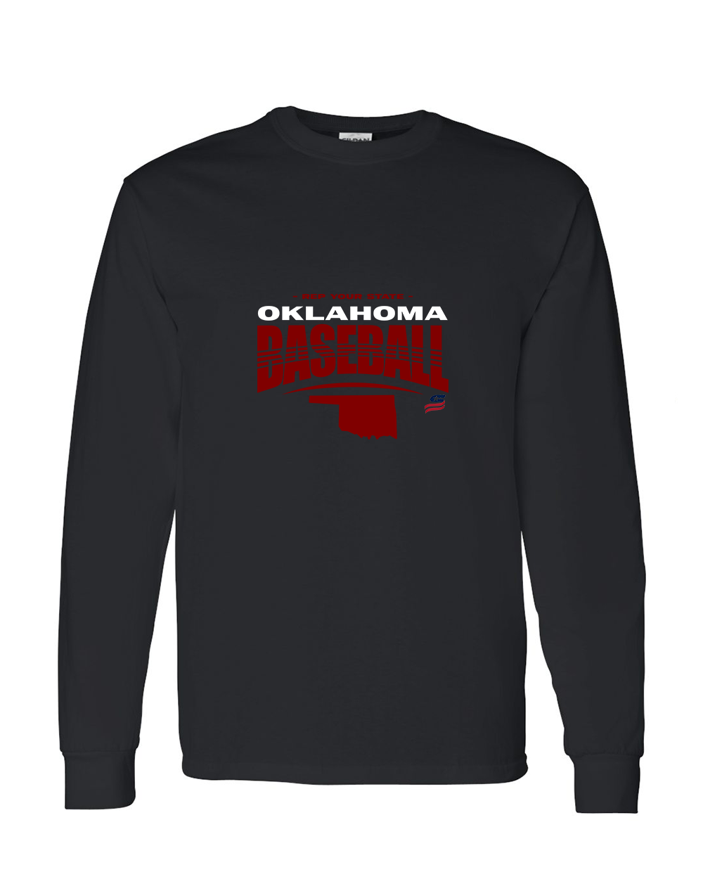 Oklahoma Maroon Logo4 Cotton Long Sleeve Shirt