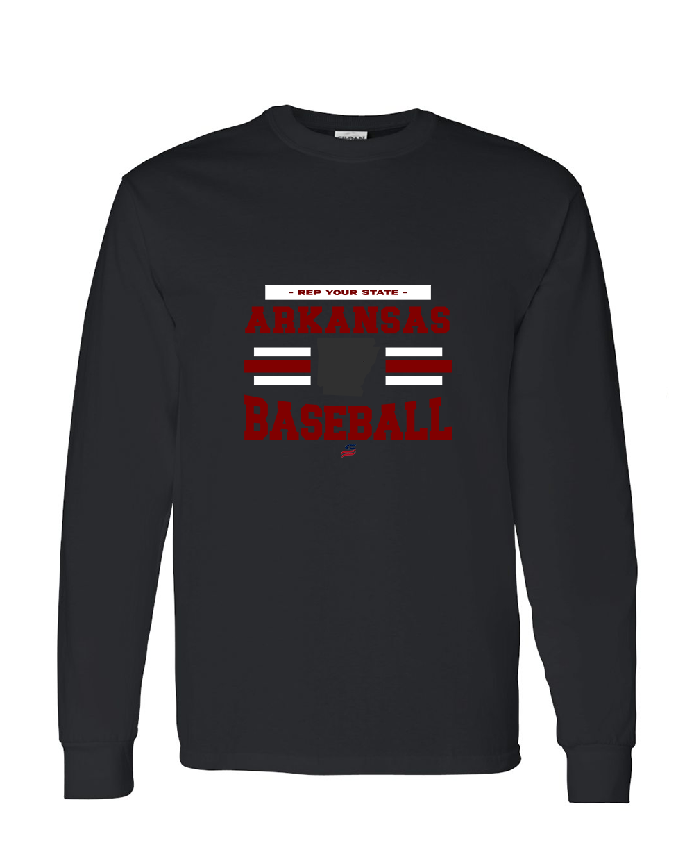 Arkansas Logo2 Cotton Long Sleeve Shirt